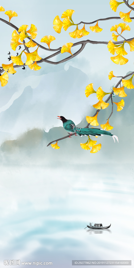 高清 玄关新中式画 TIF分层