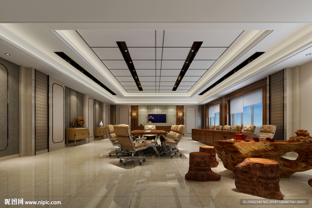 办公楼会议厅设计效果图