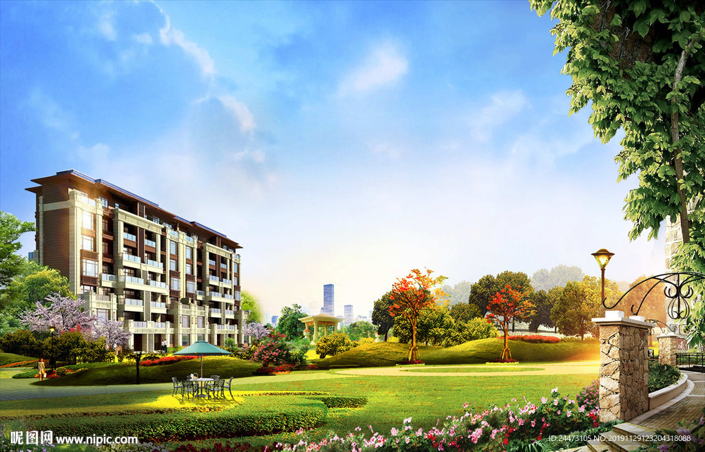 地产 园林 唯美 洋房 合图