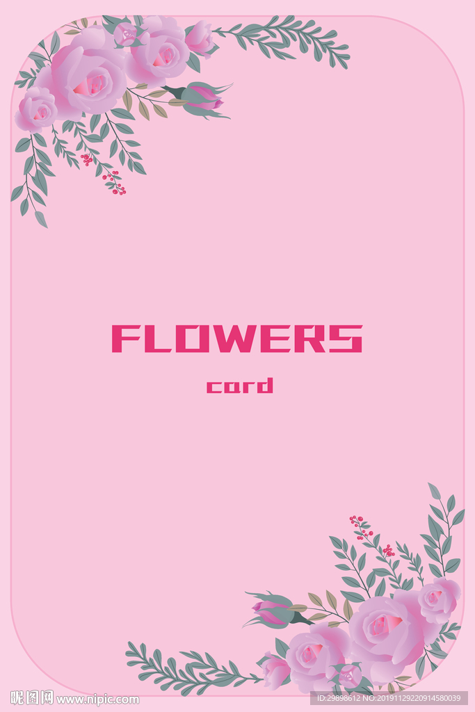 矢量图简约玫瑰花朵封面卡片图