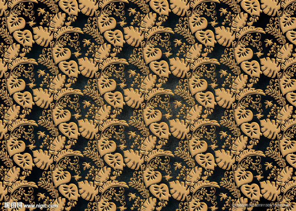 3D浮雕欧式花纹墙纸背景墙