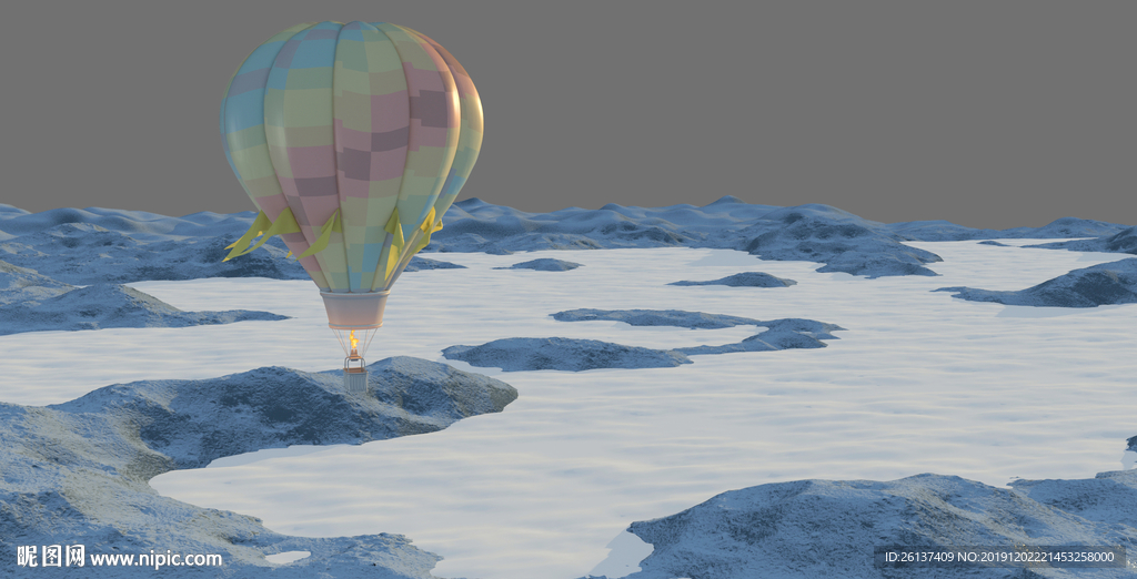 热气球，山，天空，云