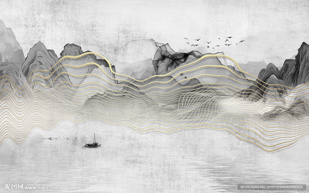 高档 山水中式大画 TIF分层