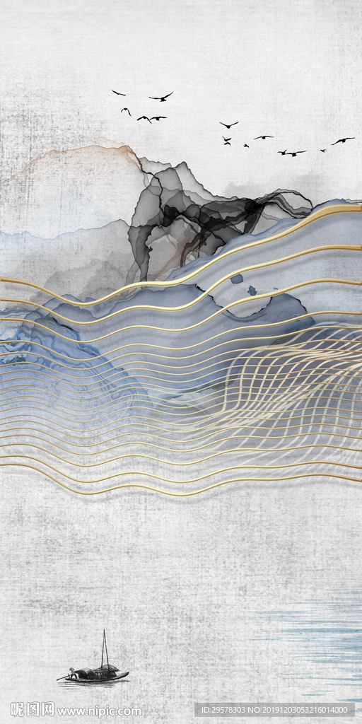 大气山水画玄关图 TIF分层