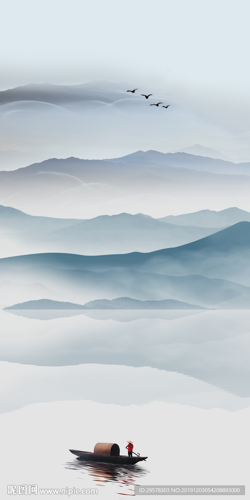 最新山水风景玄关 TIF分层