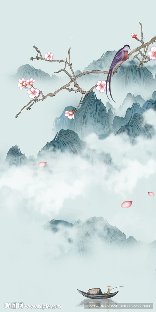 高清山水风景玄关 TIF分层