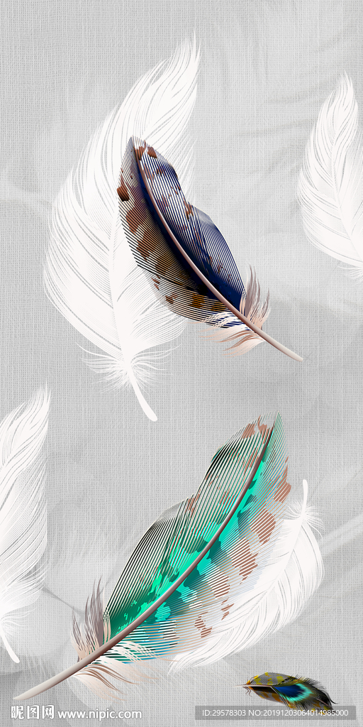 现代 简约玄关画 TIF分层