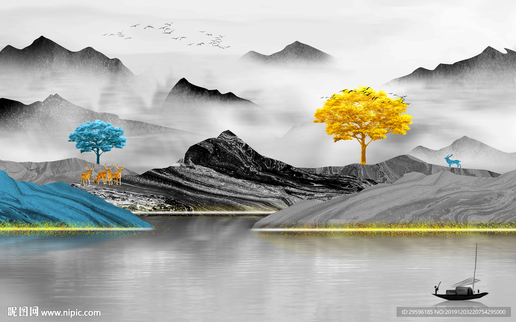 现代 新款装饰画 TIF分层