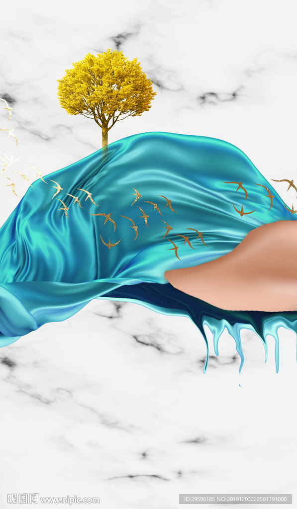 金树 爵士白 挂画 TIF分层