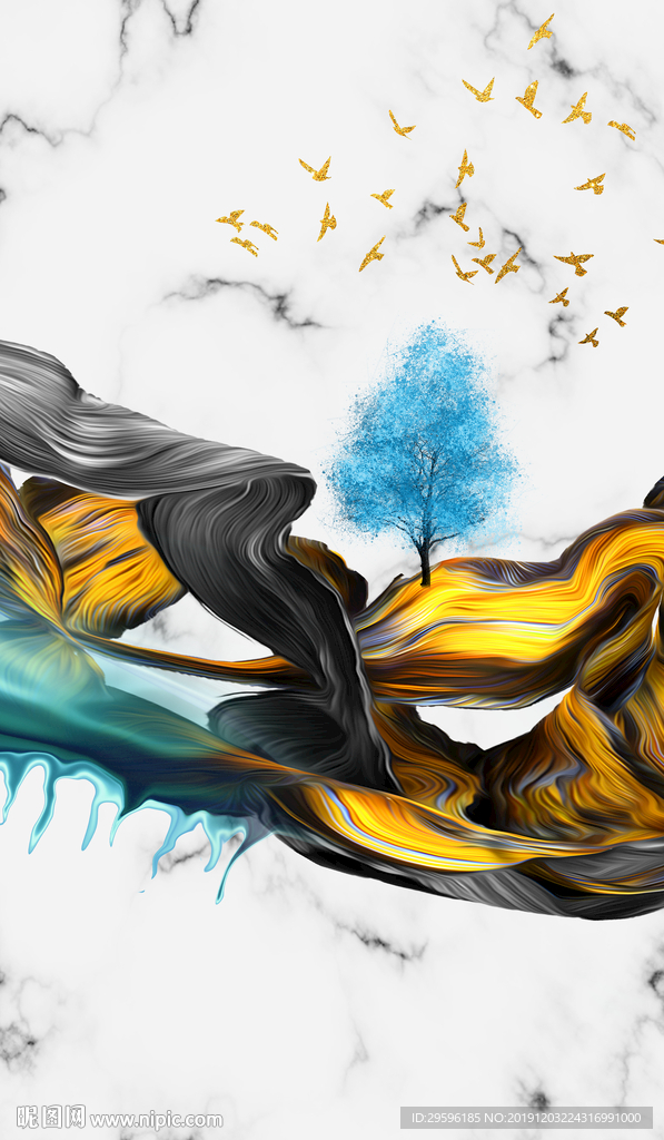 高档 爵士白 挂画 TIF分层