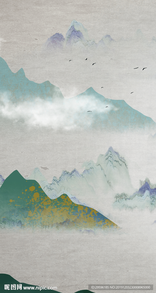 爆款意境山水玄关 TIF分层