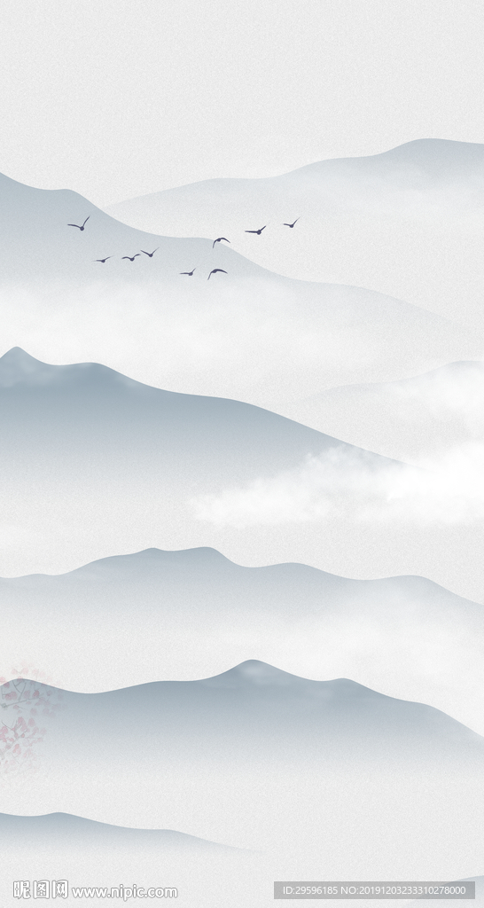 最新意境山水玄关 TIF分层