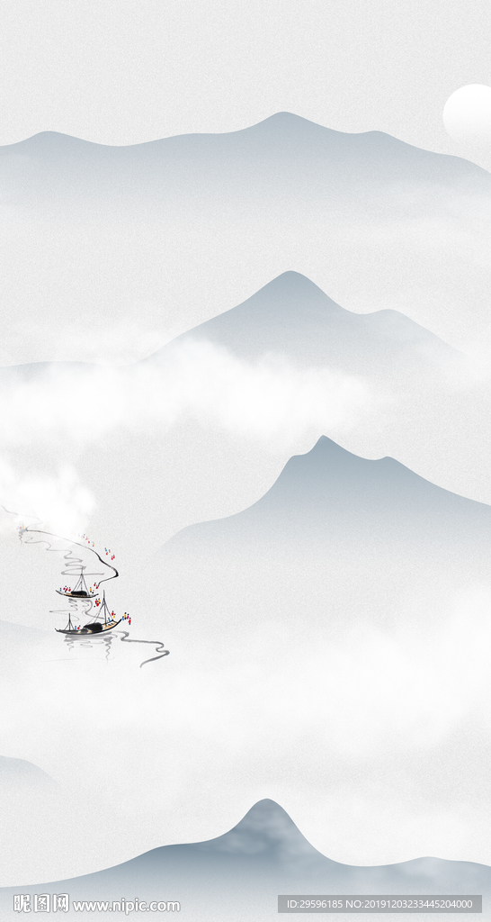 中式意境山水玄关 TIF分层