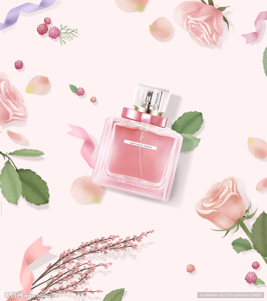 女士香水水绘海报设计