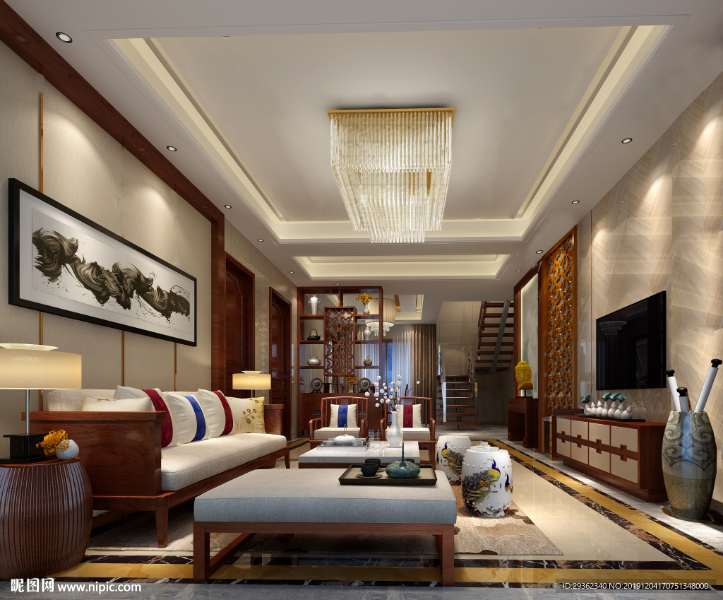 样板房客厅室内设计效果图