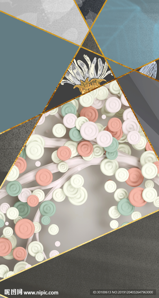 奢华 玄关装饰画 TIF分层