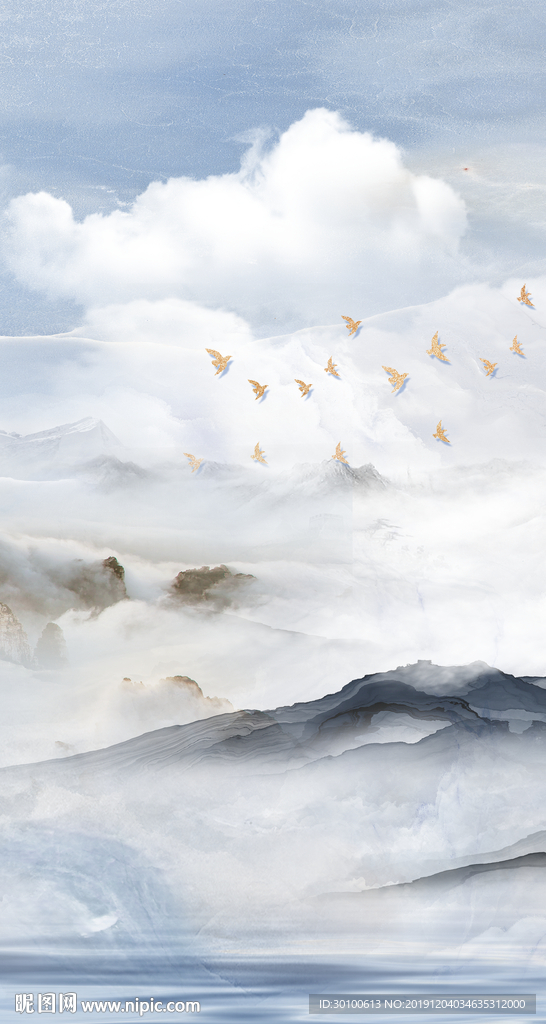 创意玄关新山水画 tif分层