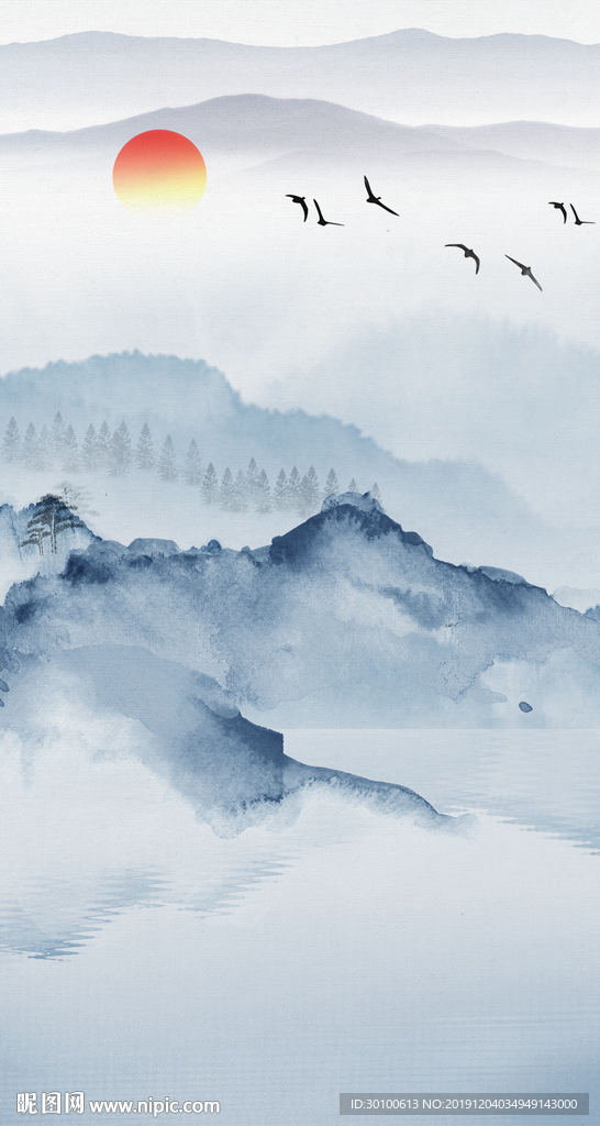 意境 玄关新山水画 tif分层