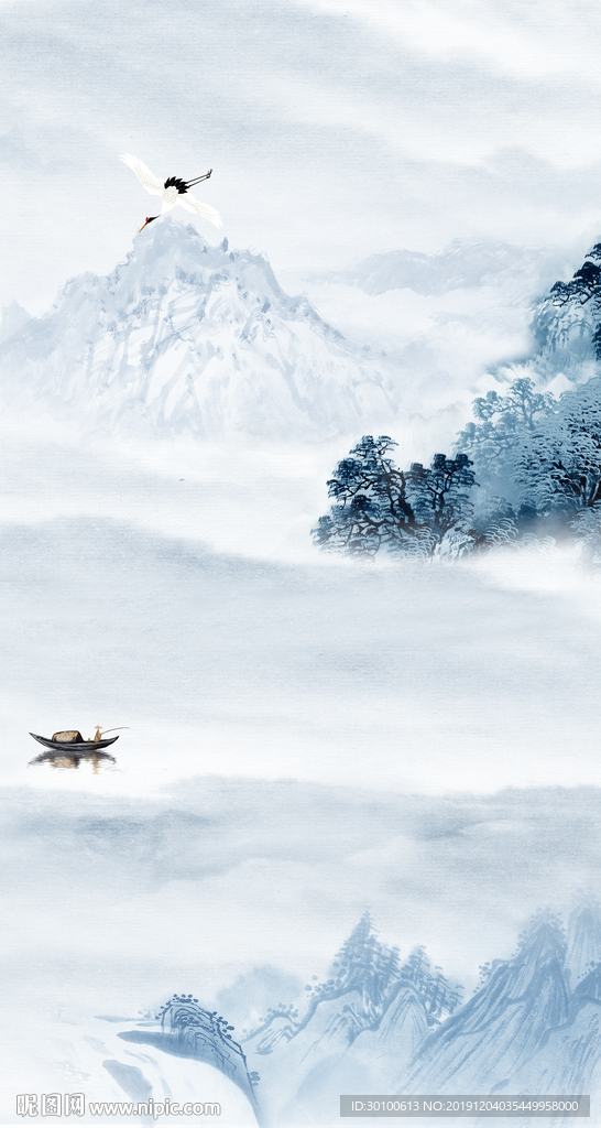 奢华玄关新山水画 tif分层