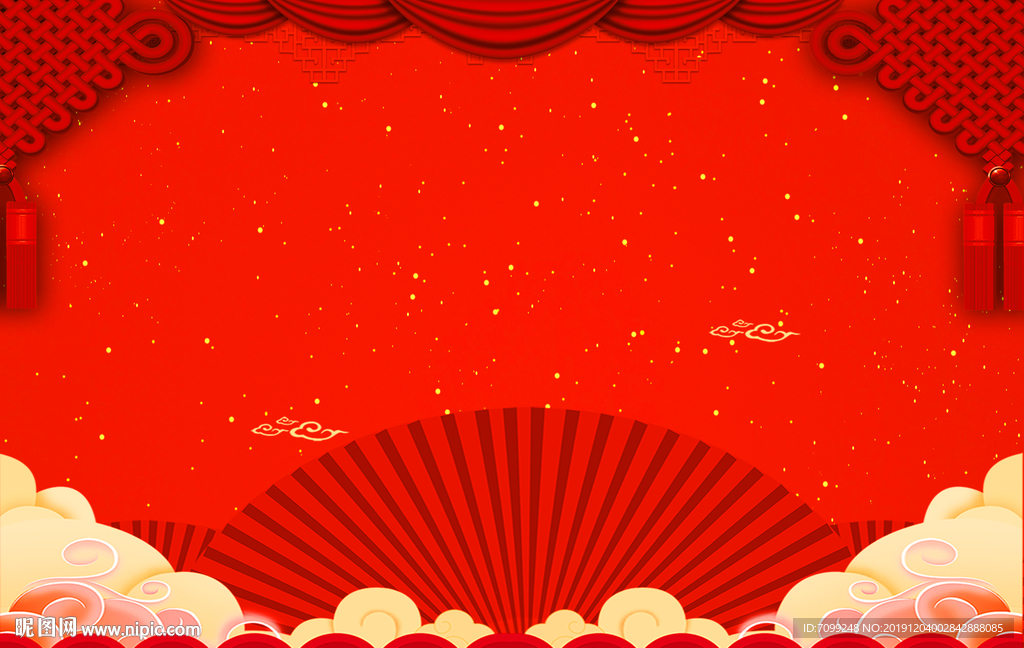 中国结新年海报背景