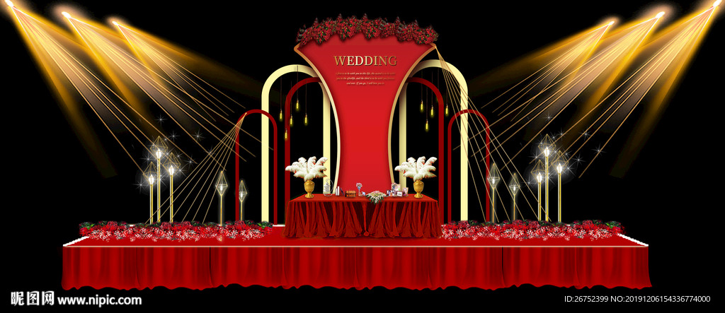 婚礼舞台背景板