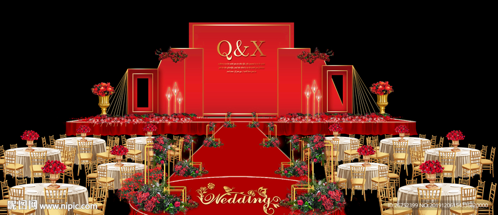 婚礼舞台背景板