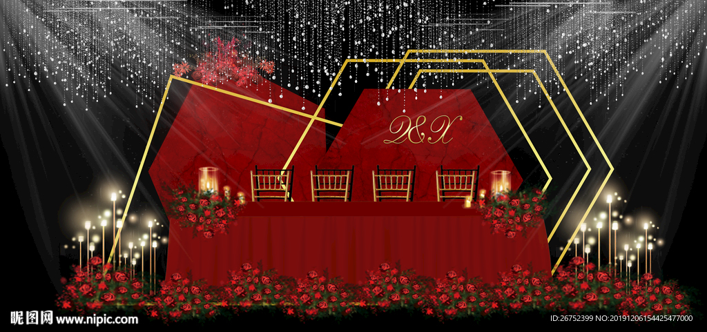 婚礼舞台背景板