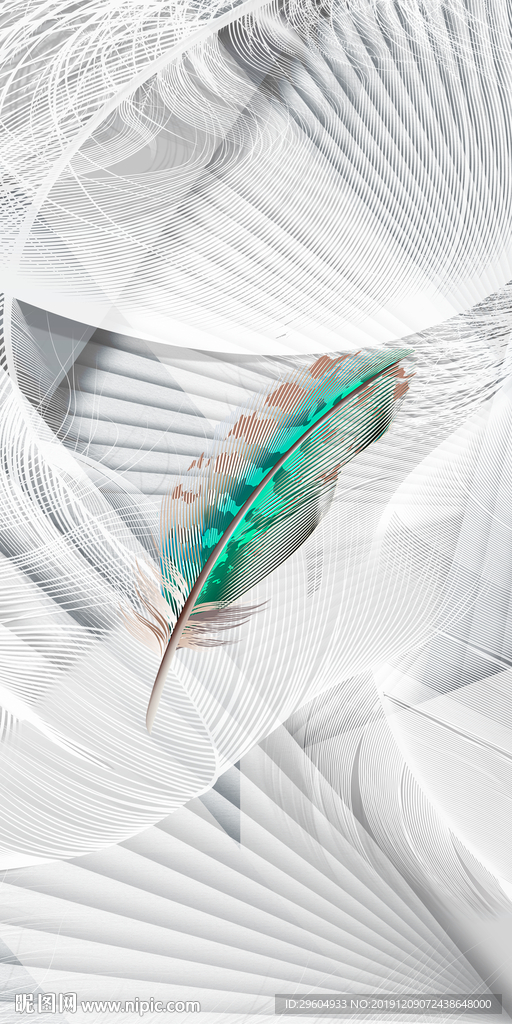 羽毛家居玄关画 TIF分层