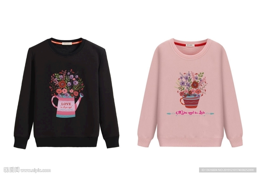 女性冬装卫衣印花图案设计