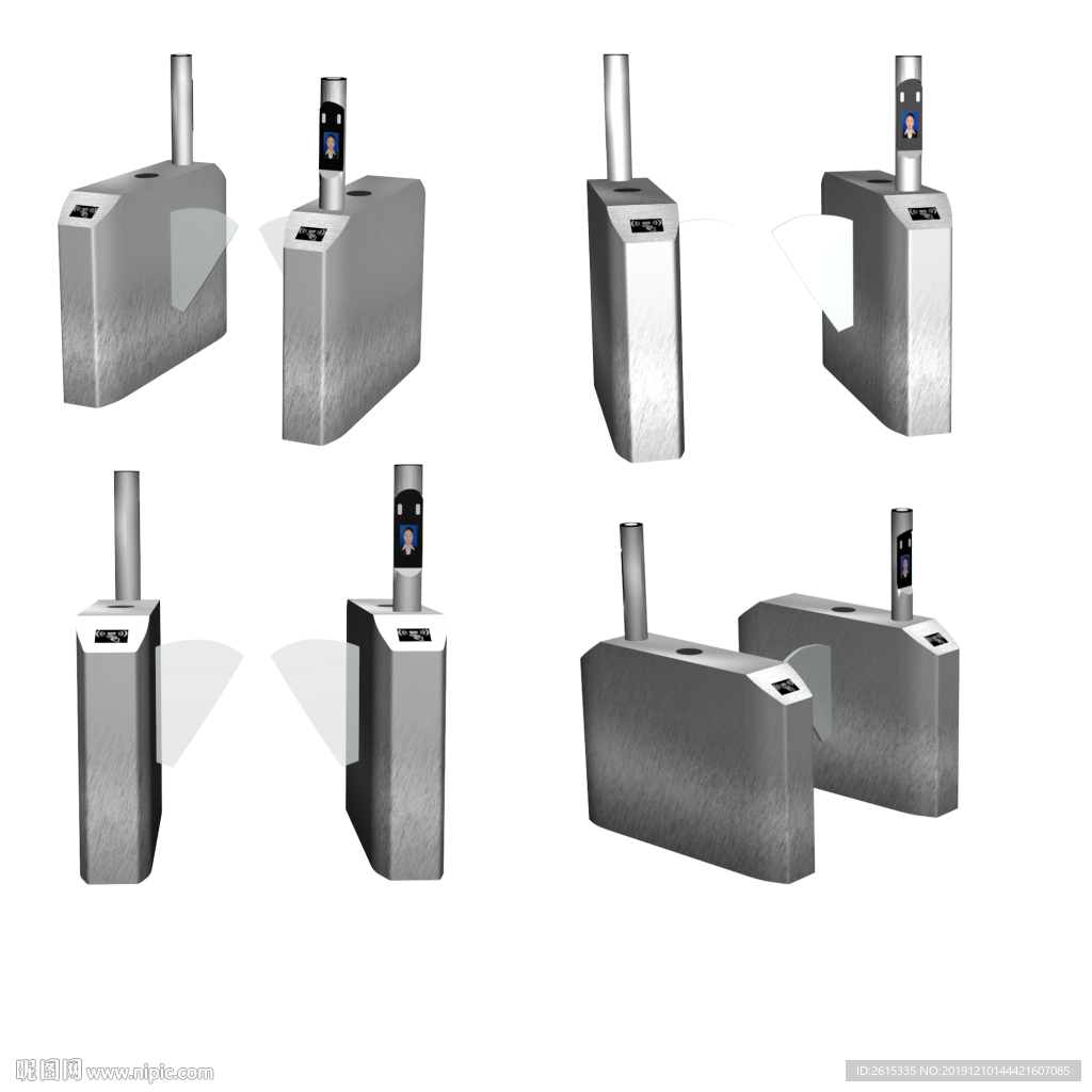 动态人脸识别翼闸机素材图