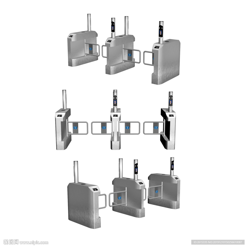 动态人脸识别摆闸机素材