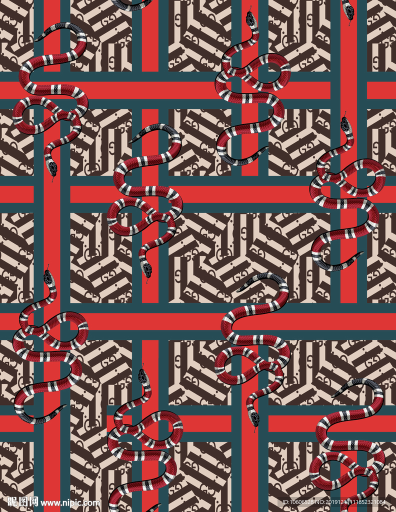 潮牌男装数码印花设计图案