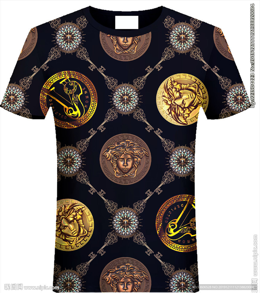 潮牌男装数码印花设计图案