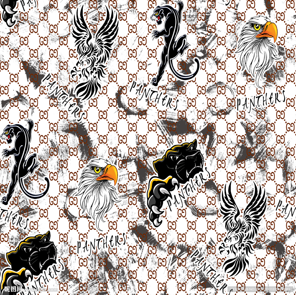 潮牌男装数码印花设计图案