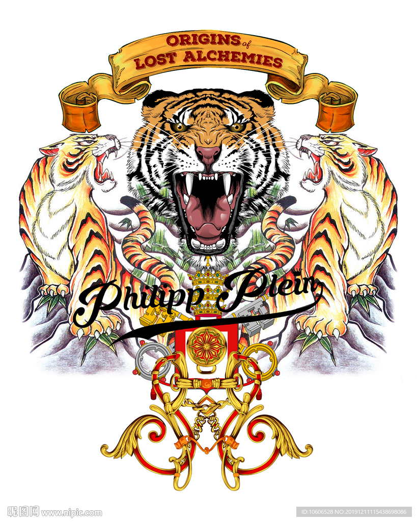 潮牌男装数码印花设计图案