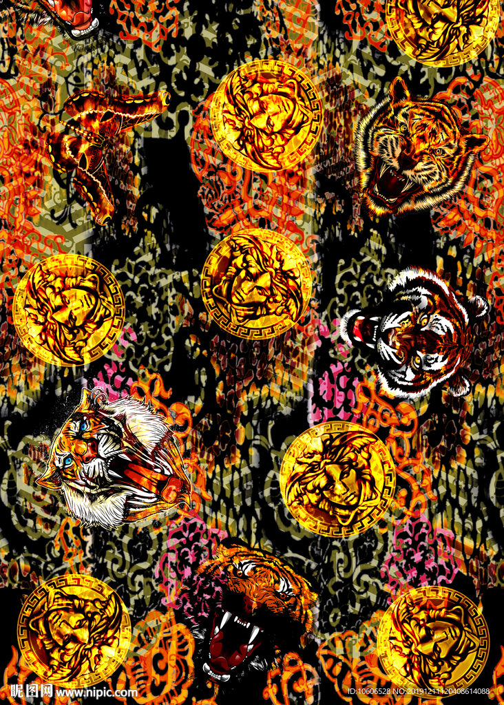 潮牌男装数码印花设计图案