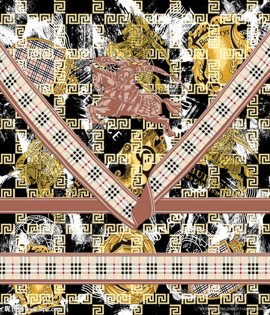 潮牌男装数码印花设计图案