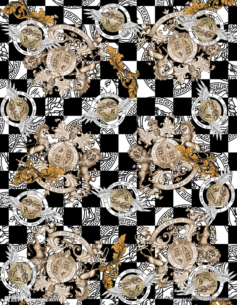 潮牌男装数码印花设计图案