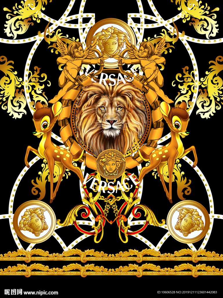 潮牌男装数码印花设计图案