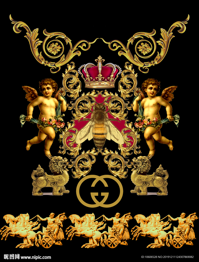 潮牌男装数码印花设计图案