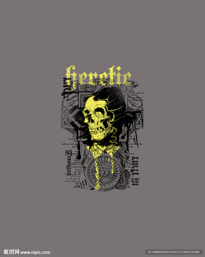 潮牌男装数码印花设计图案