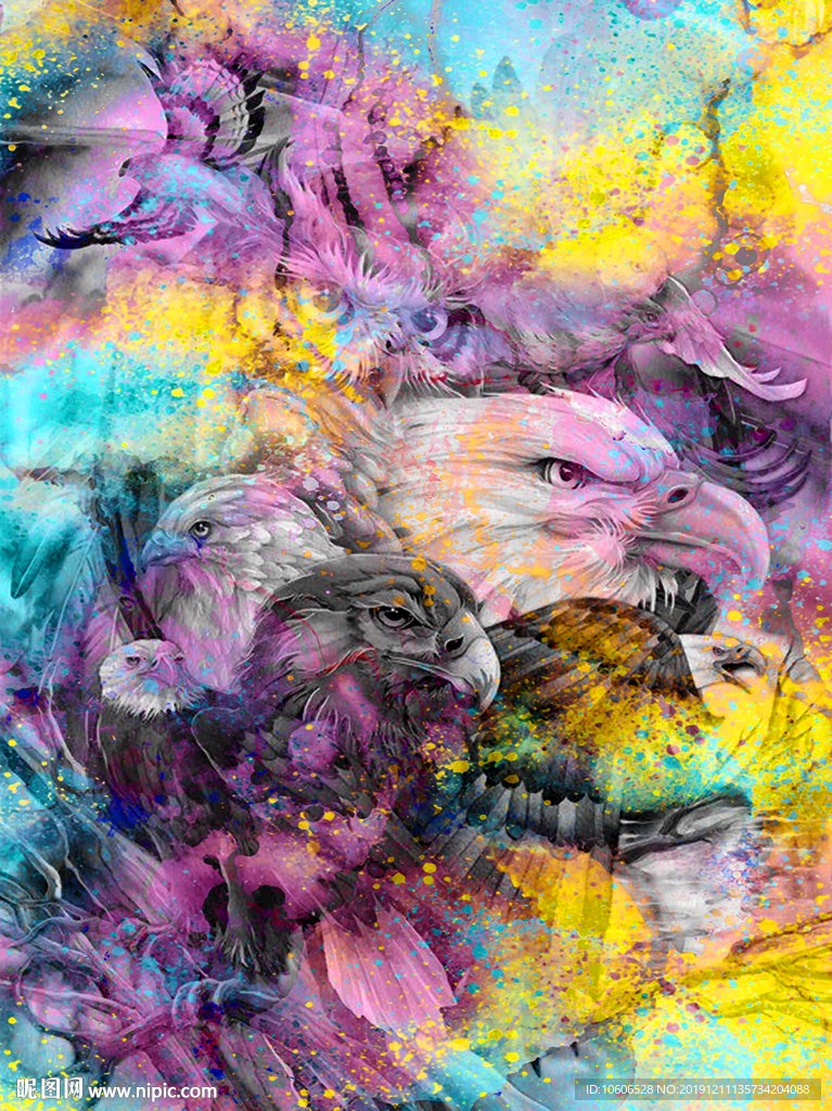 潮牌男装数码印花设计图案