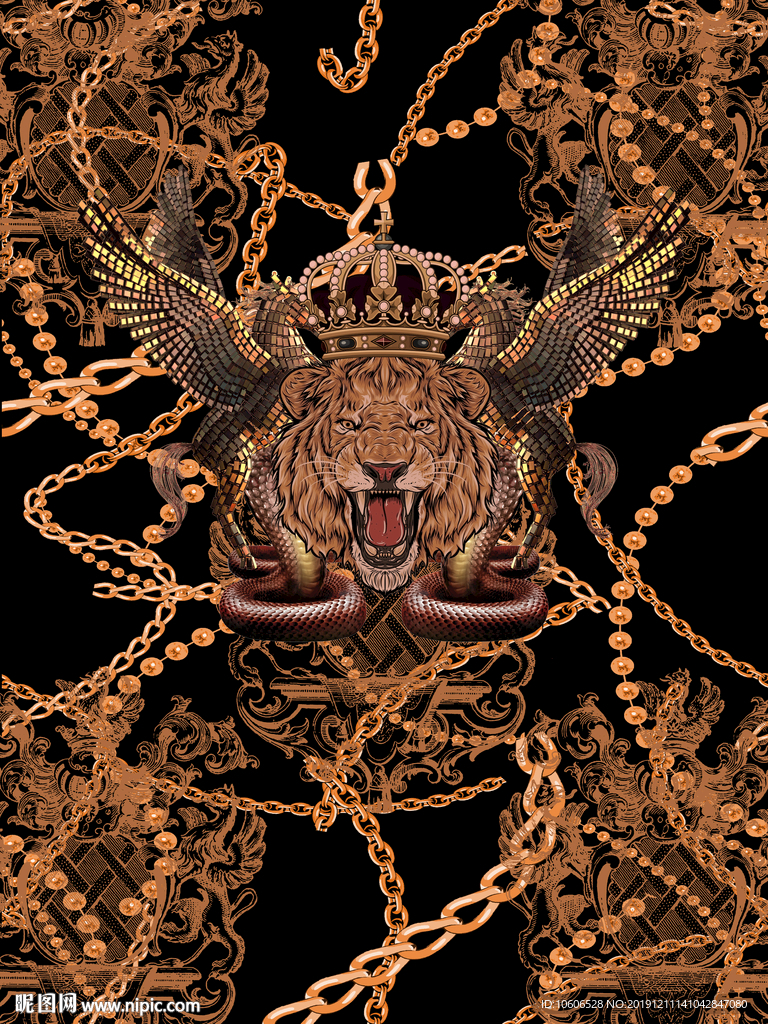 潮牌男装数码印花设计图案