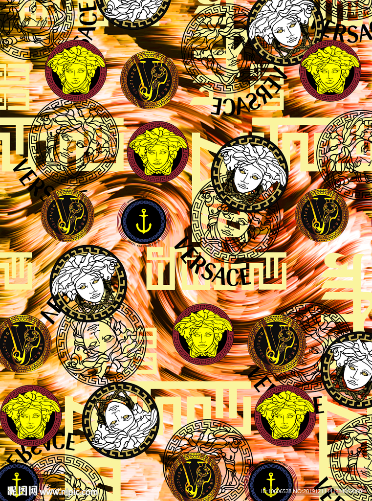 潮牌男装数码印花设计图案