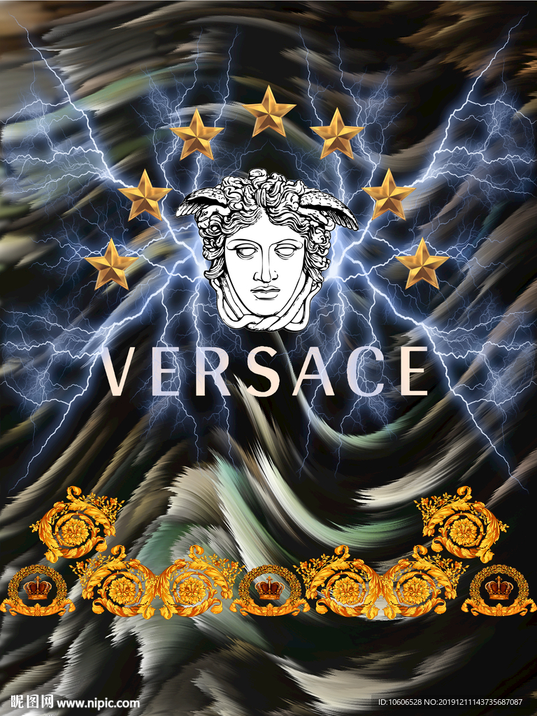 潮牌男装数码印花设计图案