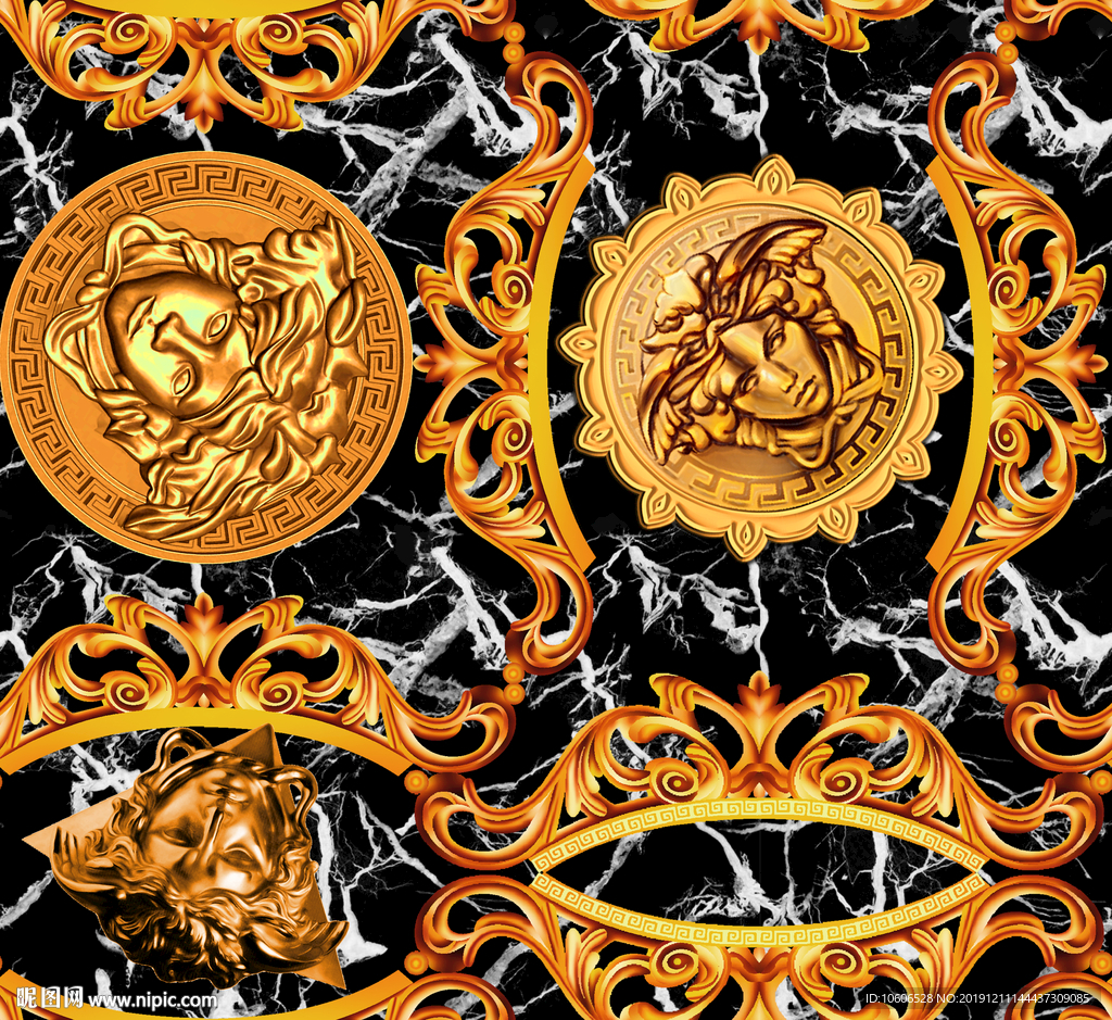 潮牌男装数码印花设计图案