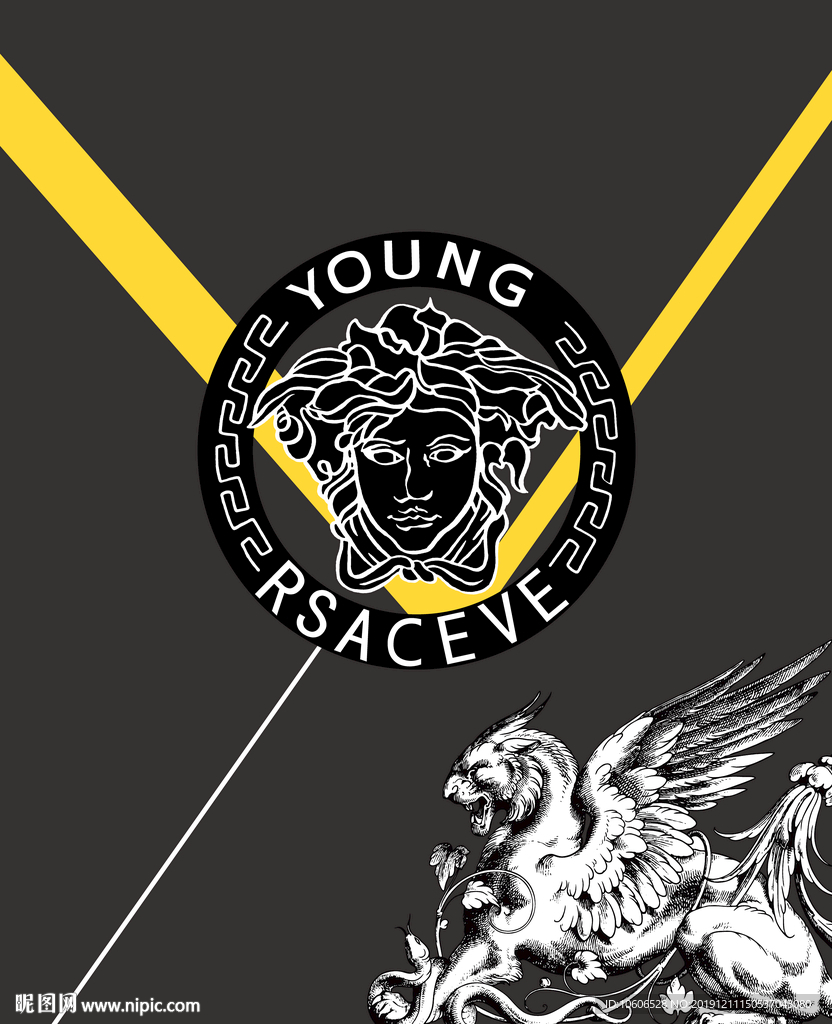 潮牌男装数码印花设计图案