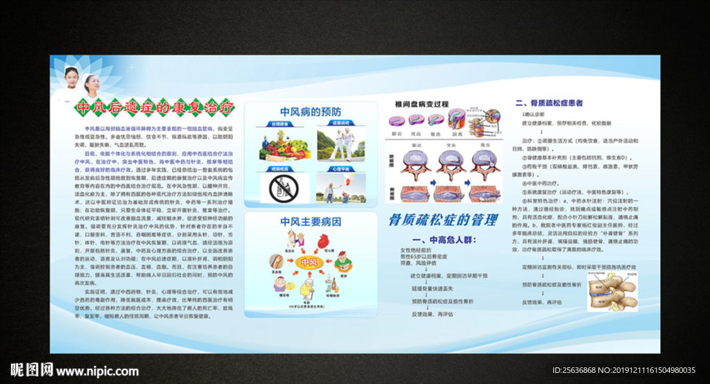 中风宣传栏 骨质疏松症宣传栏
