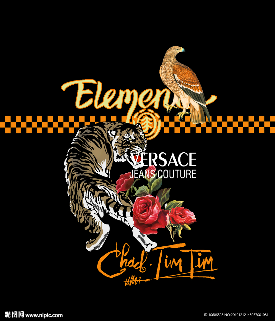 潮牌男装数码印花设计图案