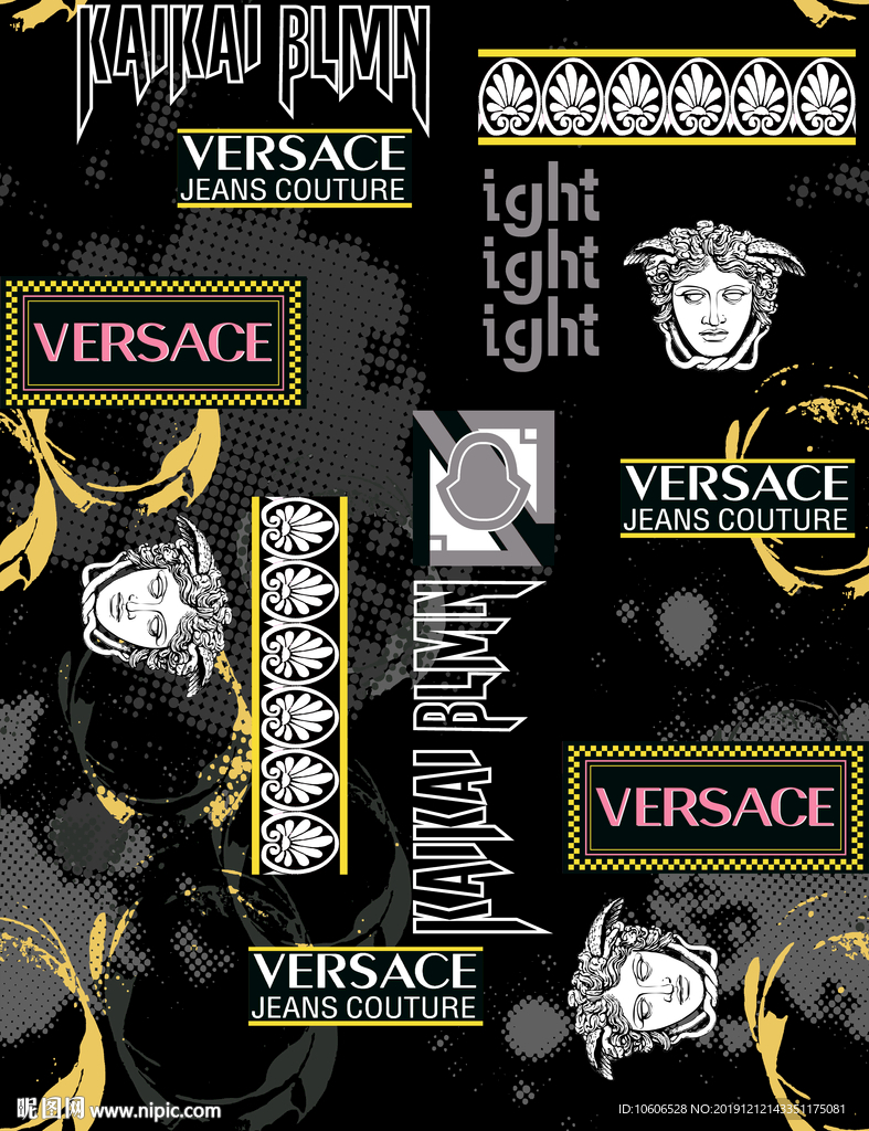 潮牌男装数码印花设计图案